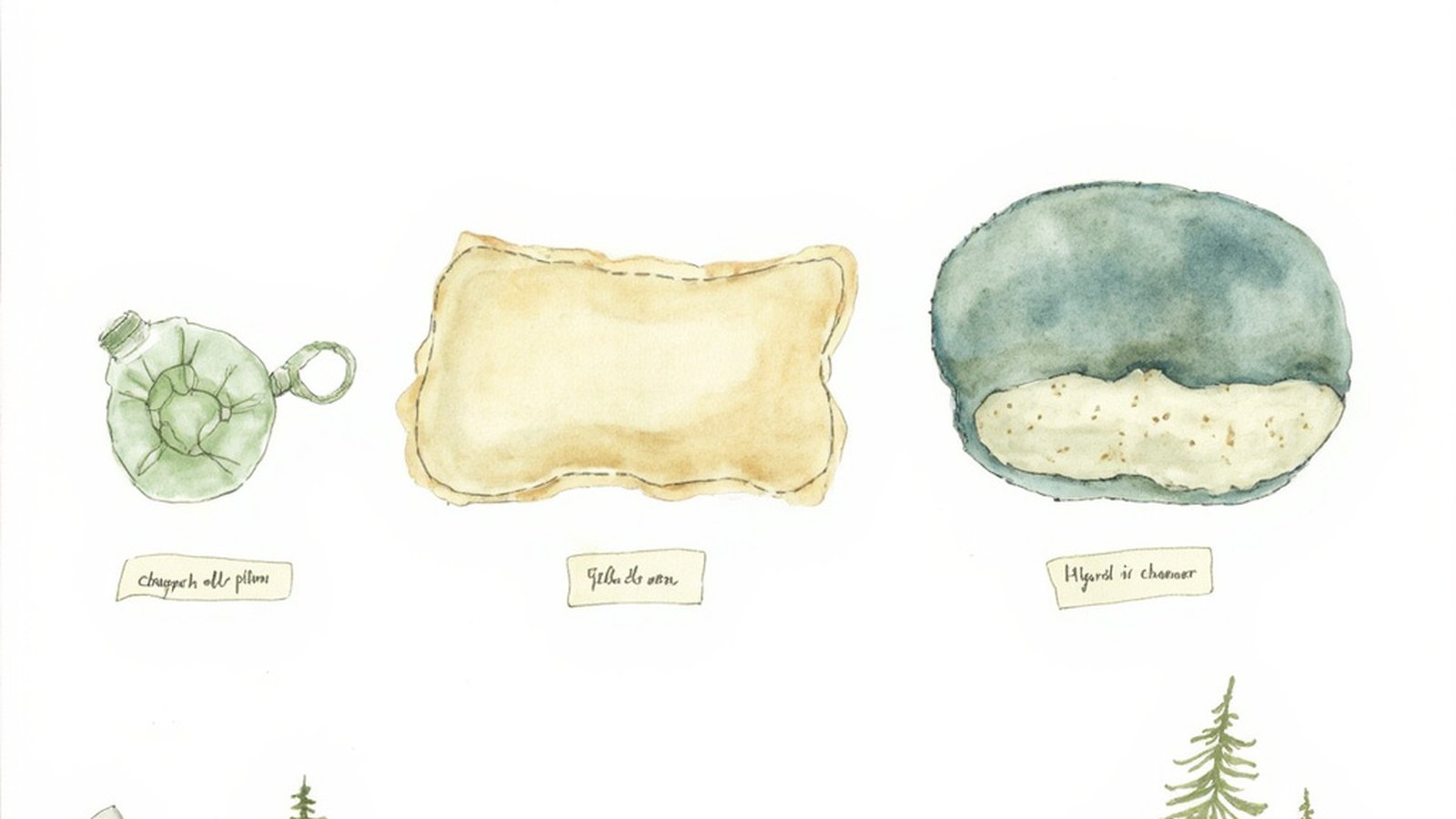 Three types of camping pillows compared — inflatable, foam, and hybrid side by side